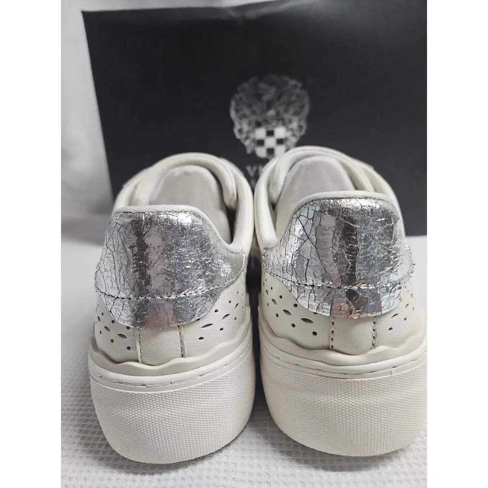 Vince Camuto JENLIE Sneaker laced up Coconut Cream+ Silver woman Sz‎  36/5.5M